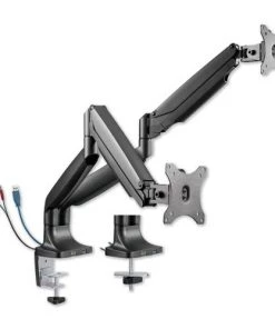 Alera ALEAEMA2H AdaptivErgo Dual Monitor Arm With USB For 27 In. Monitors - Black