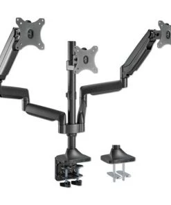 Alera ALEAEMA3H AdaptivErgo 15.4 Lbs. Capacity 360-Degree Rotation Plus/-90-Degree Tilt 90-Degree Pan Triple Arm With USB For 32 In. Monitors - Black