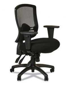 Alera ALEET4217 Etros Series Multifunction 275 Lbs. Capacity Mid-Back Chair With Seat Slide - Black