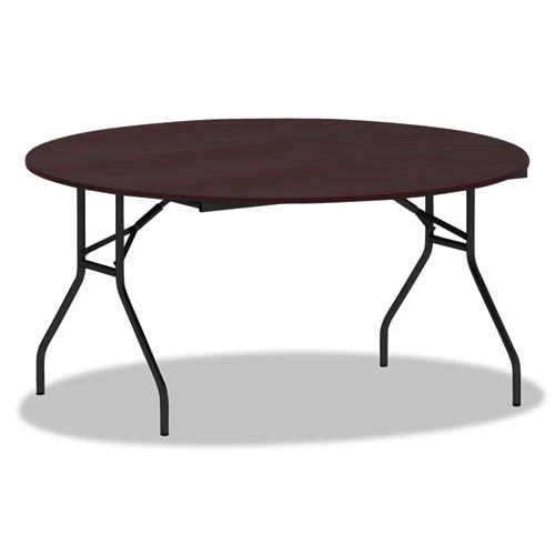 Alera ALEFT7260DMY Round Wood 59 In. X 29-1/8 In. Folding Table - Mahogany