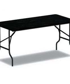 Alera ALEFT729630BK Rectangular Wood Folding Table - Black