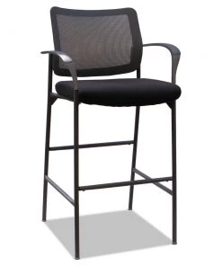 Alera ALEIV4614A IV Series 275 Lbs. Capacity Mesh Back Guest Stool - Black (2-Piece/Carton)