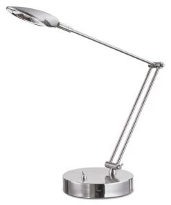 Alera ALELED900S Adjustable LED Task Lamp With USB Port - Brushed Nickel