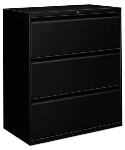 Alera 17634 3-Drawer Lateral 36 In. X 18 In. X 39.5 In. File Cabinet - Black