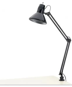 Alera ALELMP702B Clamp-On 6.75 In. X 20 In. X 28 In. Adjustable Architect Lamp - Black