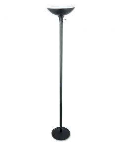 Alera ALELMPF52B 12.5 In. X 12.5 In. X 72 In. Torchier Floor Lamp - Matte Black