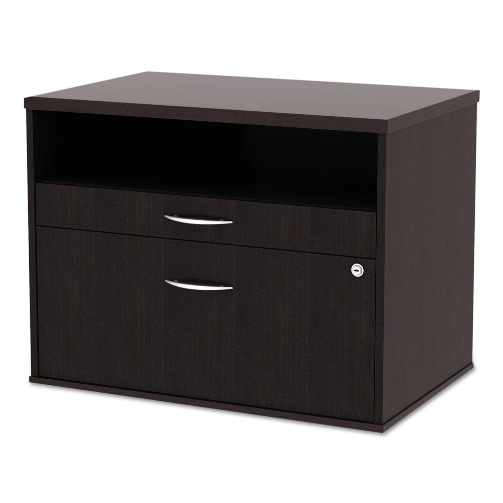 Alera ALELS583020ES Open Office Series Low 29.5 In. X 19.13 In. X 22.88 In. File Cabient Credenza - Espresso - Image 2