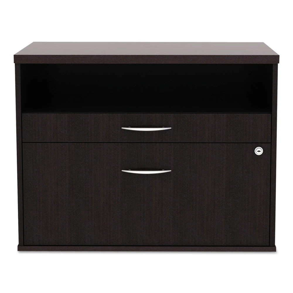 Alera ALELS583020ES Open Office Series Low 29.5 In. X 19.13 In. X 22.88 In. File Cabient Credenza - Espresso - Image 3
