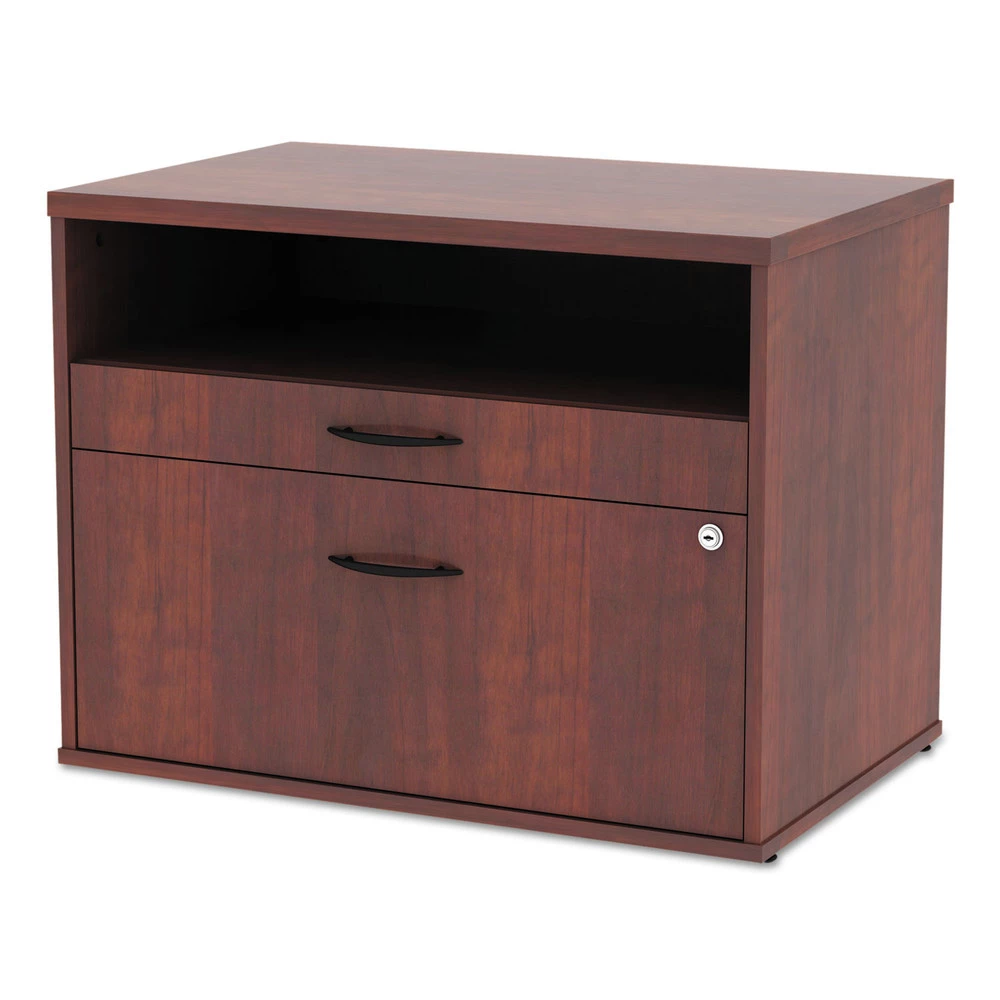 Alera ALELS583020MC Open Office Series 29.5 In. X 19.13 In. X 22.88 In. Low File Cabient Credenza - Medium Cherry - Image 2