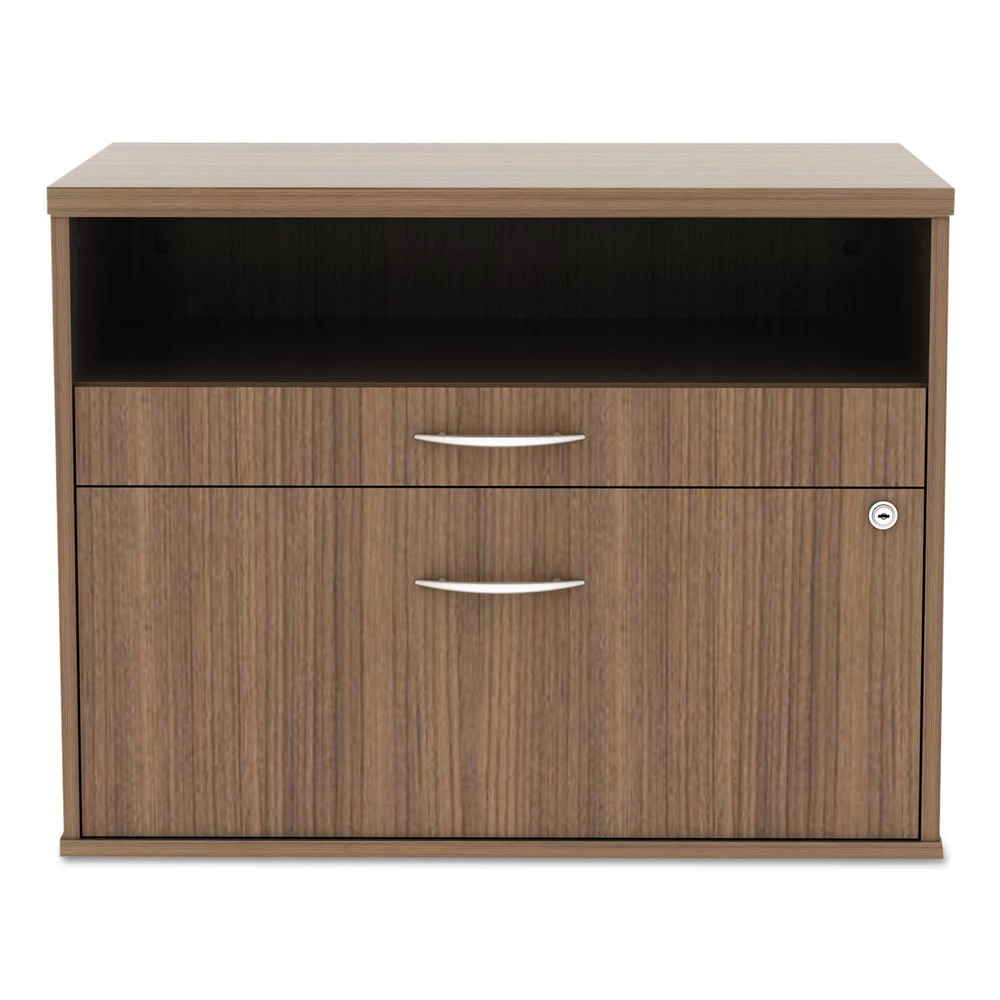 Alera ALELS583020WA Open Office Series Low 29.5 In. X19.13 In. X 22.88 In. File Cabinet Credenza - Walnut - Image 2