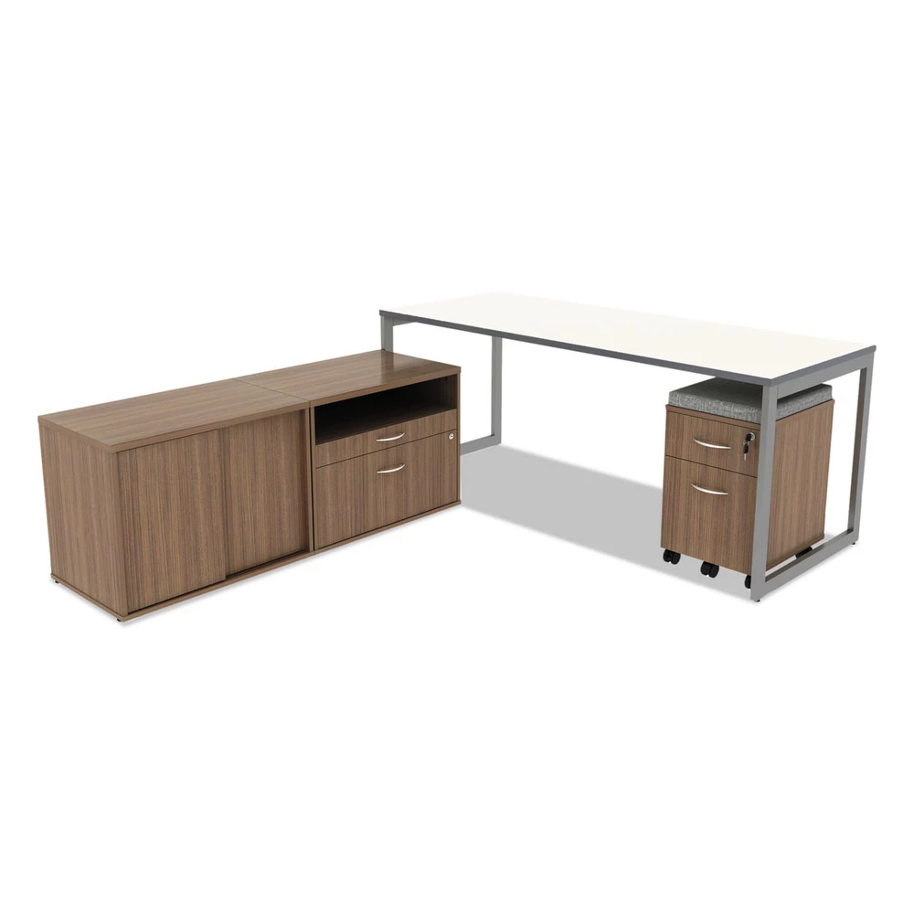 Alera ALELS583020WA Open Office Series Low 29.5 In. X19.13 In. X 22.88 In. File Cabinet Credenza - Walnut - Image 4