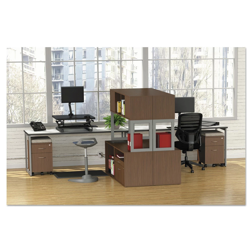 Alera ALELS583020WA Open Office Series Low 29.5 In. X19.13 In. X 22.88 In. File Cabinet Credenza - Walnut - Image 7