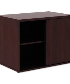 Alera ALELS593020MY Open Office Low Storage 29-1/2 In. X 19-1/8 In. X 22-7/8 In. Credenza Cabinet - Mahogany