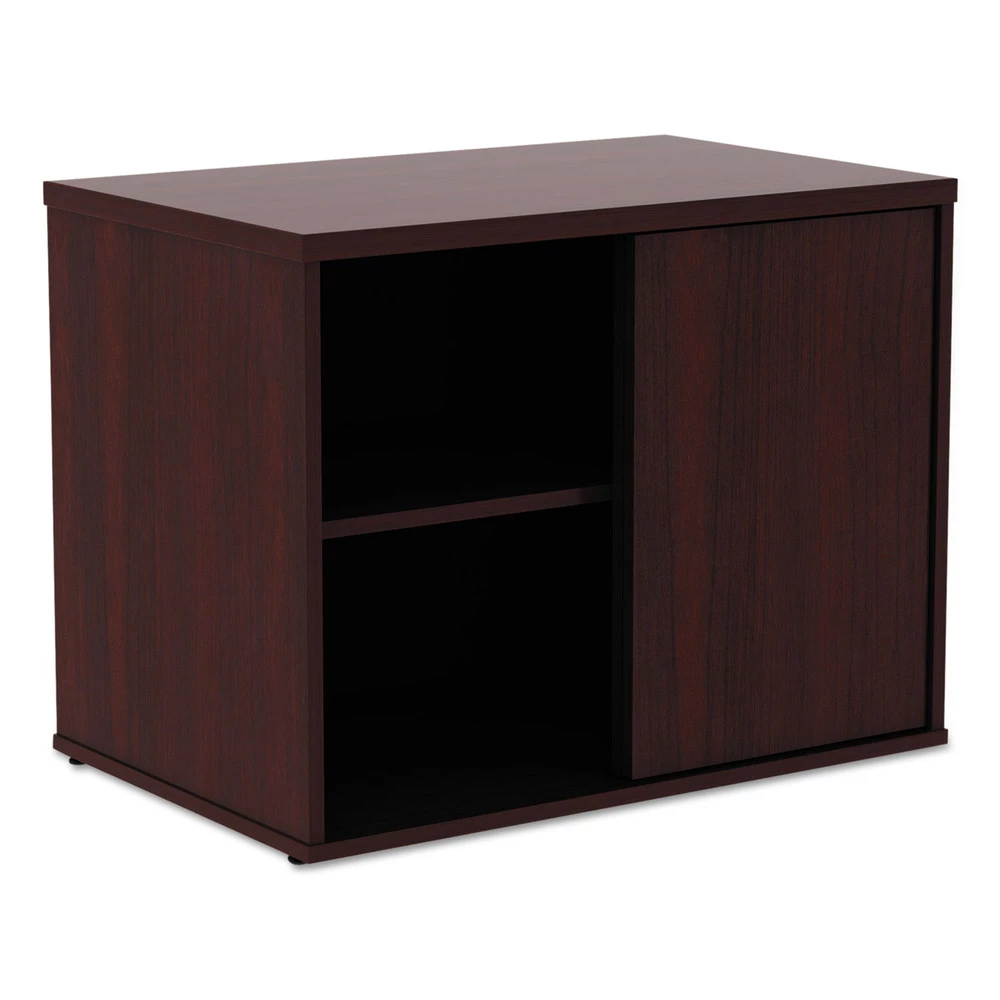 Alera ALELS593020MY Open Office Low Storage 29-1/2 In. X 19-1/8 In. X 22-7/8 In. Credenza Cabinet - Mahogany
