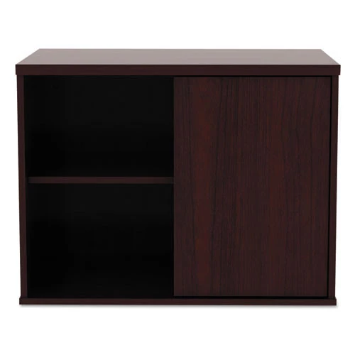Alera ALELS593020MY Open Office Low Storage 29-1/2 In. X 19-1/8 In. X 22-7/8 In. Credenza Cabinet - Mahogany - Image 4