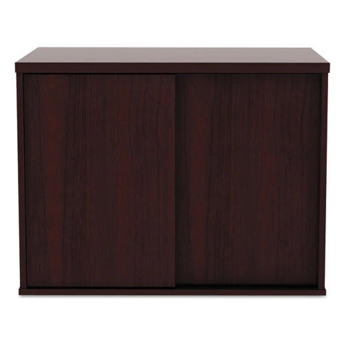 Alera ALELS593020MY Open Office Low Storage 29-1/2 In. X 19-1/8 In. X 22-7/8 In. Credenza Cabinet - Mahogany - Image 7