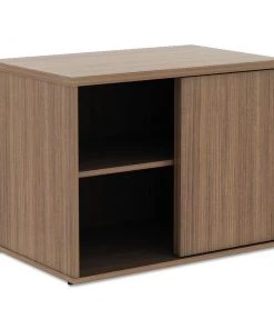 Alera ALELS593020WA Open Office Low Storage 29-1/2 In. X 19-1/8 In. X 22-7/8 In. Credenza Cabinet - Walnut