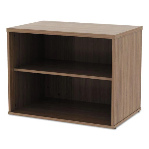 Alera ALELS593020WA Open Office Low Storage 29-1/2 In. X 19-1/8 In. X 22-7/8 In. Credenza Cabinet - Walnut - Image 7