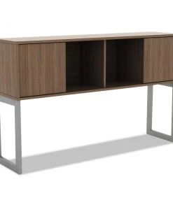 Alera ALELSHH60WA Open Office Desk Series 59 In. X 15 In. X 36.38 In. Hutch - Modern Walnut