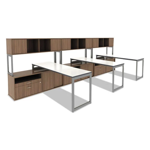 Alera ALELSTB24GR Open Office Desk Series Adjustable O-Leg 24 In. Desk Base - Silver - Image 10