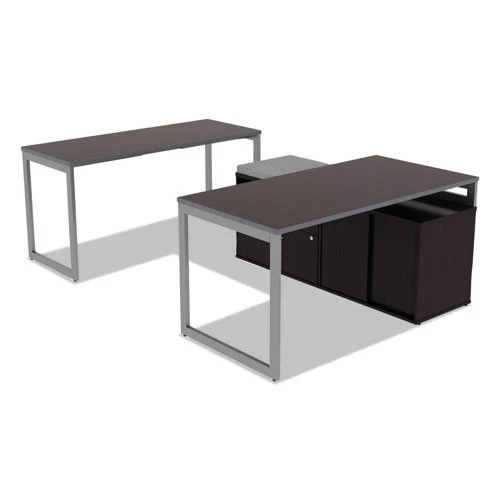 Alera ALELSTB24GR Open Office Desk Series Adjustable O-Leg 24 In. Desk Base - Silver - Image 11