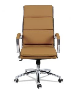 Alera ALENR4159 Neratoli 275 Lbs. Capacity High-Back Sim Profile Chair - Beige/Chrome