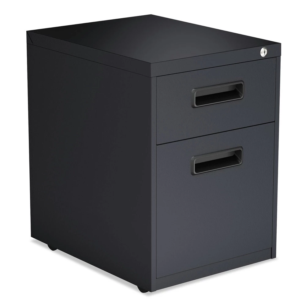 Alera ALEPABFCH Two-Drawer 14.96 In. X 19.29 In. X 21.65 In. Metal Pedestal File Cabinet - Charcoal