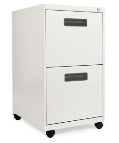 Alera ALEPAFFLG Two-Drawer 14-7/8 In. X 19-1/8 In. X 27-3/4 In. Metal Pedestal File Cabinet - Light Gray