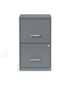 Alera 2806760 14 In. X 18 In. X 24.1 In. 2 Drawers: File/File Soho Vertical File Cabinet - Letter, Charcoal