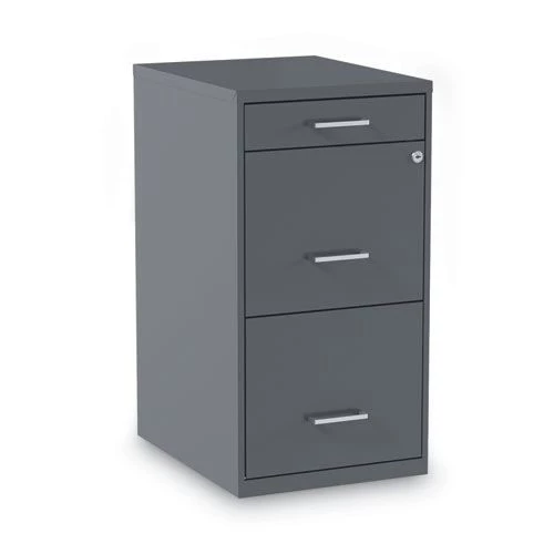 Alera 2806768 14 In. X 18 In. X 26.9 In. 3 Drawers: File/File Soho Vertical File Cabinet - Letter, Charcoal