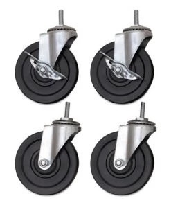 Alera SW690004 Optional Casters For Wire Shelving - Gray/Black (4/Set)