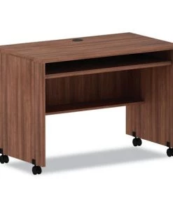 Alera ALEVA204224WA Valencia Series 41.38 In. X 23.63 In. X 30 In. Mobile Workstation Desk - Modern Walnut