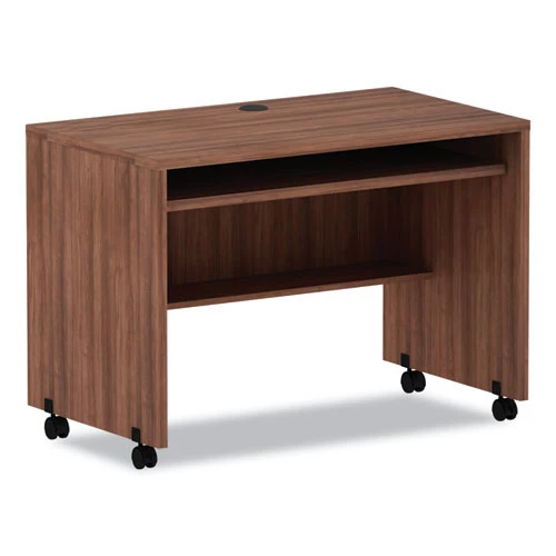 Alera ALEVA204224WA Valencia Series 41.38 In. X 23.63 In. X 30 In. Mobile Workstation Desk - Modern Walnut