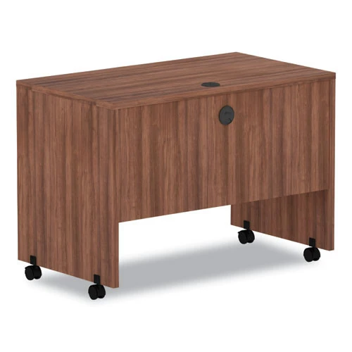 Alera ALEVA204224WA Valencia Series 41.38 In. X 23.63 In. X 30 In. Mobile Workstation Desk - Modern Walnut - Image 3