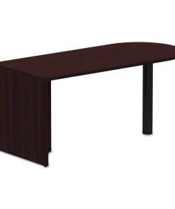 Alera ALEVA276630MY Valencia Series 65 In. X 29.53 In. X 29.53 In. D-Top Desk - Mahogany