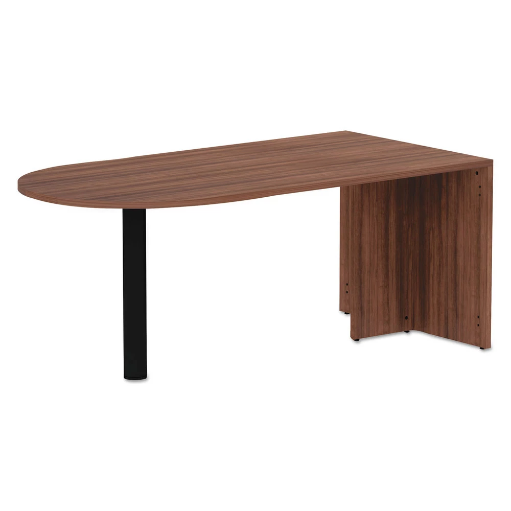 Alera VA277236WA Valencia Series 71 In. X 29.5 In. X 29.5 In. D-Top Desk - Modern Walnut - Image 3