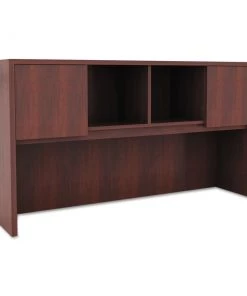 Alera ALEVA286015MC Valencia Series 58.88 In. X 15 In. X 35.38 In. Hutch With Doors - Medium Cherry