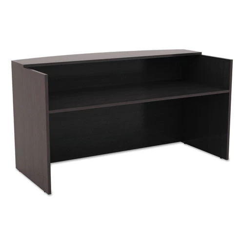 Alera ALEVA327236ES Valencia Series 71 In. X 35.5 In. X 29.5 In. To 42.5 In. Reception Desk With Transaction Counter - Espresso