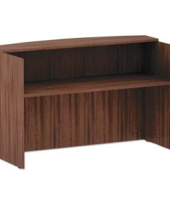 Alera VA327236WA Valencia Series 71 In. X 35.5 In. X 42.5 In. Reception Desk With Transaction Counter - Modern Walnut