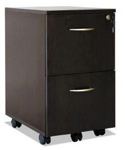 Alera VA582816ES Valencia Series Two-Drawer Mobile File/File Pedestal - Espresso