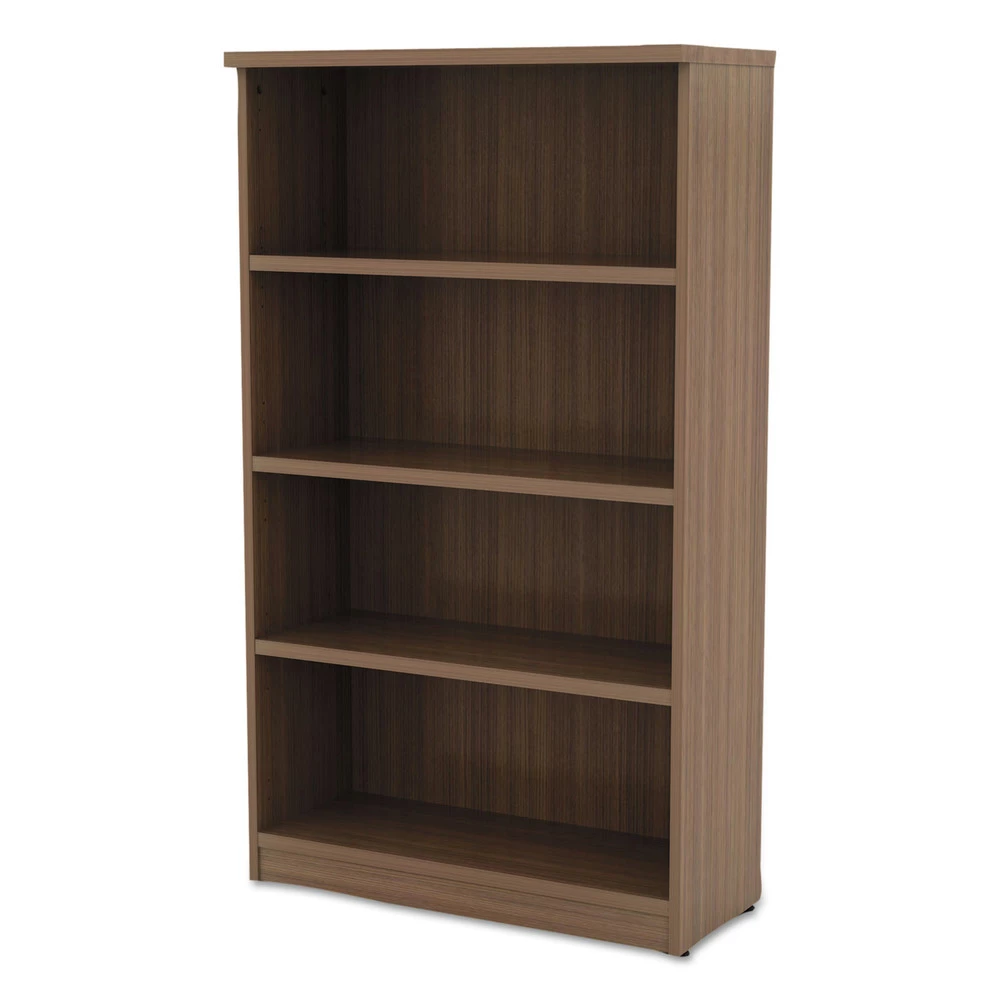 Alera ALEVA635632WA Valencia Series 31-3/4 In. X 14 In. X 55 In. Four-Shelf Bookcase - Modern Walnut - Image 3