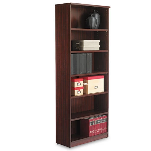 Alera ALEVA638232MY Valencia Series 6-Shelf 31-3/4 In. X 14 In. X 80-1/4 In. Bookcase - Mahogany