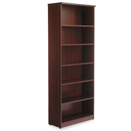 Alera ALEVA638232MY Valencia Series 6-Shelf 31-3/4 In. X 14 In. X 80-1/4 In. Bookcase - Mahogany - Image 2