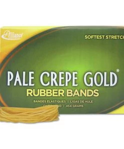 Alliance 20195 Pale Crepe Gold Rubber Bands, Size 19, 0.04 In. Gauge, Crepe, 1 Lb Box, (1890-Piece/Box)
