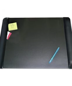 Artistic 4138-4-1 Executive Desk Pad With Antimicrobial Protection, Leather-Like Side Panels, 24 X 19, Black