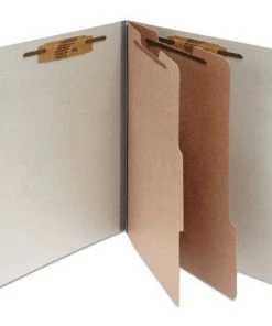 ACCO A7015056 2 Dividers Pressboard Classification Folders - Letter, Mist Gray (10/Box)