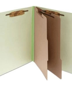 ACCO A7016046 Legal Size 2 Dividers Pressboard Classification Folders - Leaf Green (10/Box)