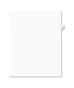 Avery 01056 11 In. X 8.5 In. 10-Tab 56 Tab Titles Avery Style Preprinted Legal Exhibit Side Tab Index Dividers - White (25-Piece/Pack)
