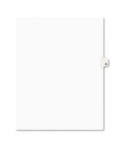 Avery 01060 11 In. X 8.5 In. 10-Tab 60 Tab Titles Avery Style Preprinted Legal Exhibit Side Tab Index Dividers - White (25-Piece/Pack)