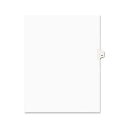 Avery 01060 11 In. X 8.5 In. 10-Tab 60 Tab Titles Avery Style Preprinted Legal Exhibit Side Tab Index Dividers - White (25-Piece/Pack)